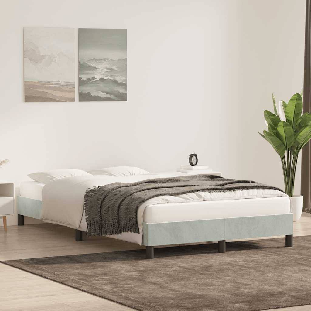 vidaXL Bettgestell ohne Matratze Hellgrau 120x220 cm Samt