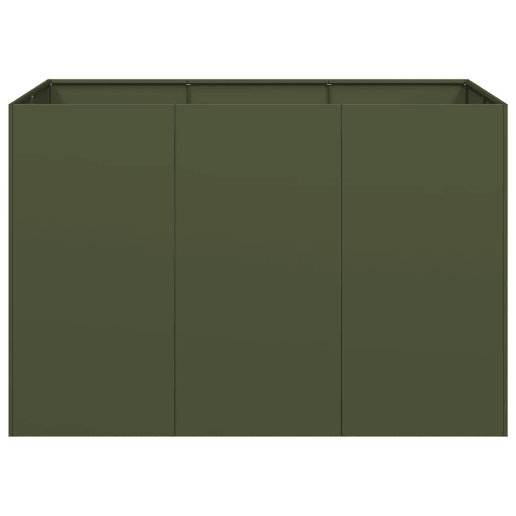 vidaXL Pflanzgefäß Olivgrün 120x80x80 cm Stahl