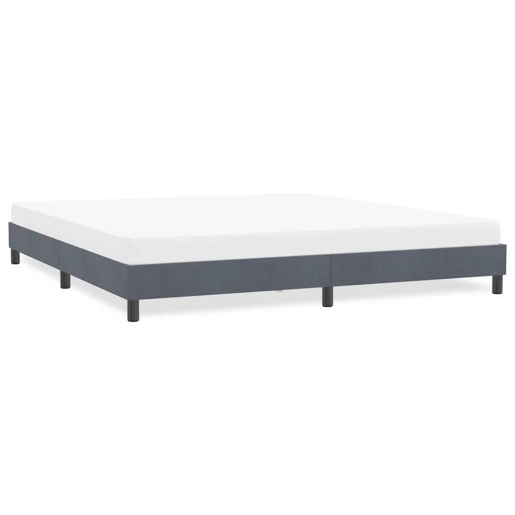 vidaXL Bettgestell ohne Matratze Dunkelgrau 180x210 cm Samt