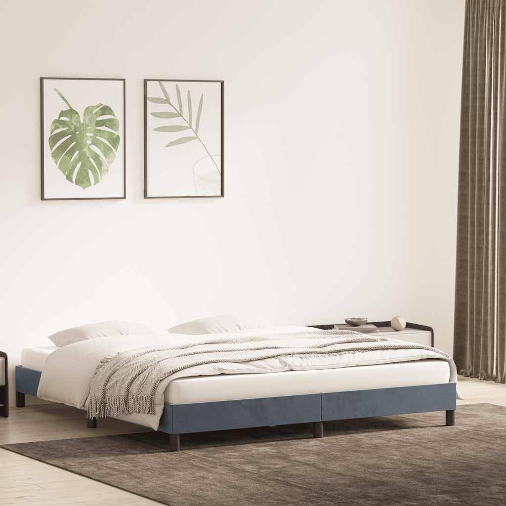 vidaXL Bettgestell ohne Matratze Dunkelgrau 180x210 cm Samt