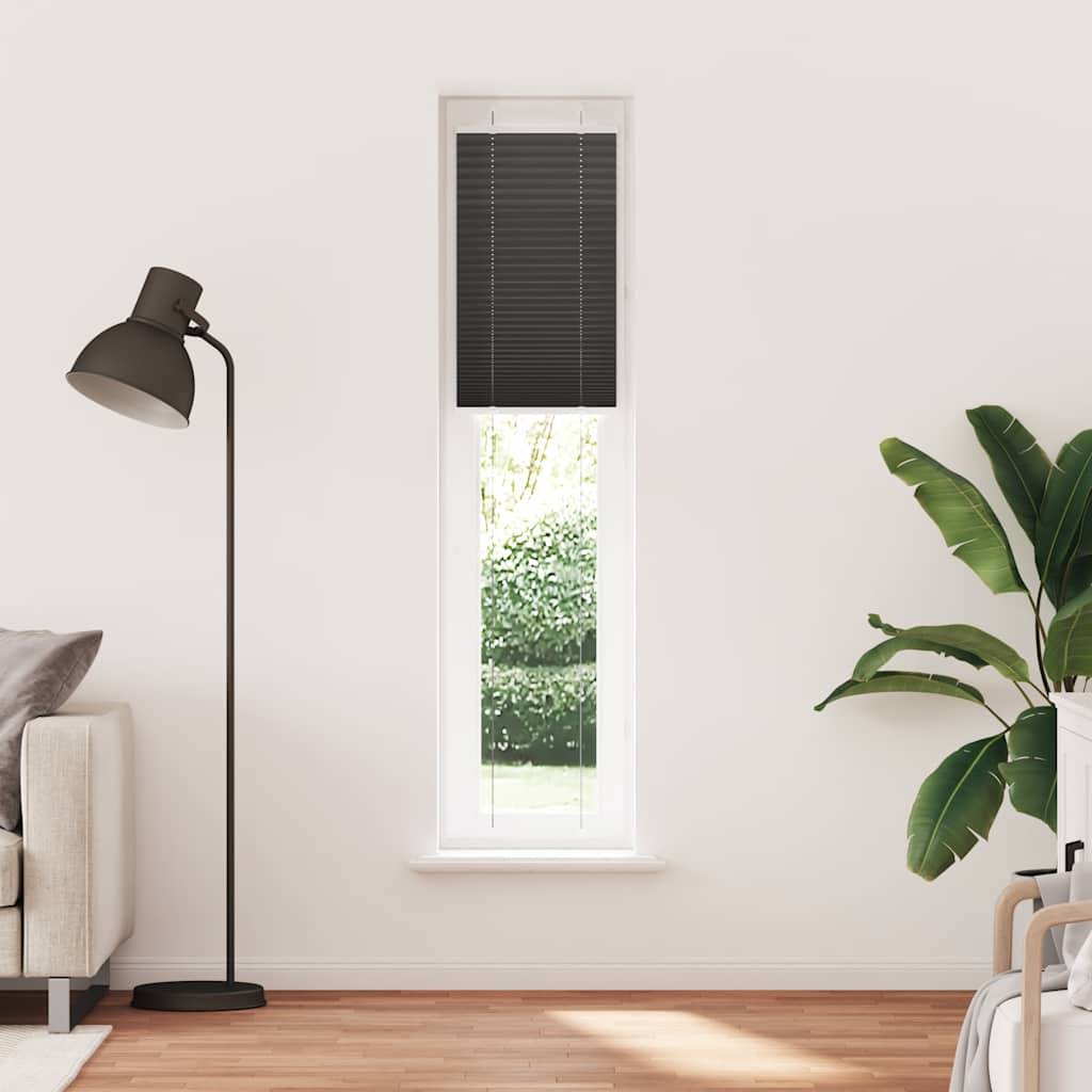 vidaXL Plissee Schwarz 45x200 cm Stoffbreite 44,4 cm Polyester