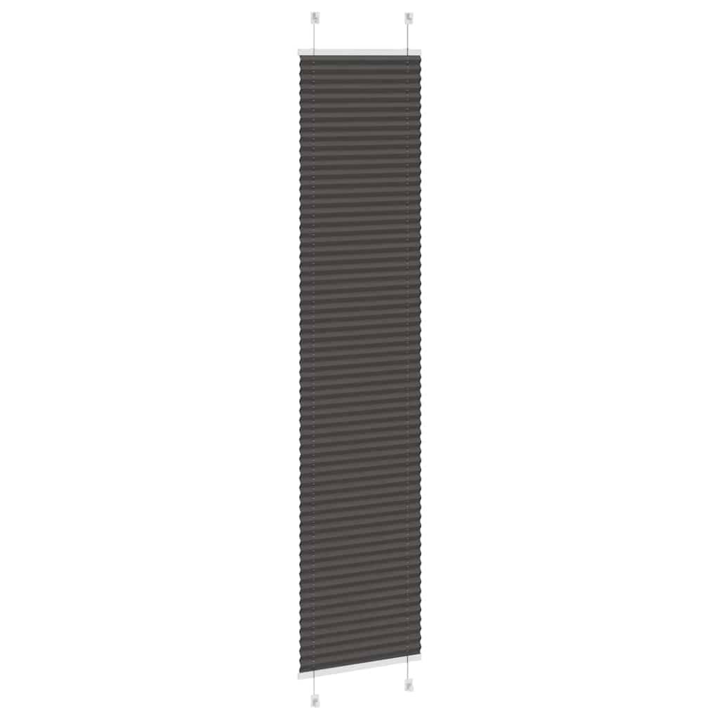 vidaXL Plissee Schwarz 45x200 cm Stoffbreite 44,4 cm Polyester