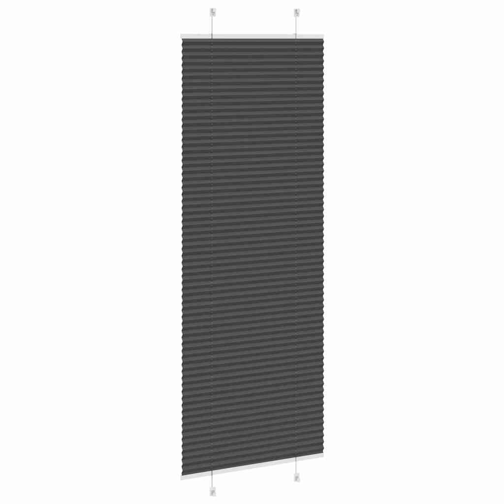 vidaXL Plissee Schwarz 80x200 cm Stoffbreite 79,4 cm Polyester