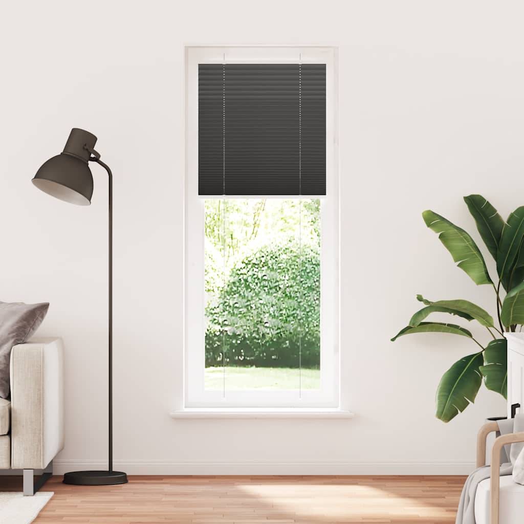 vidaXL Plissee Schwarz 70x200 cm Stoffbreite 69,4 cm Polyester