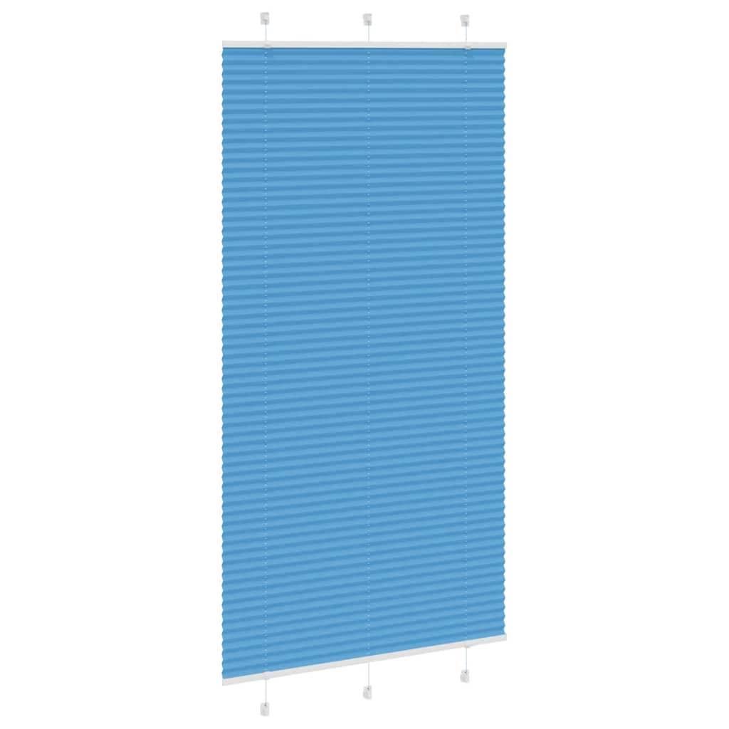 vidaXL Plissee Blau 105x200 cm Stoffbreite 104,4 cm Polyester