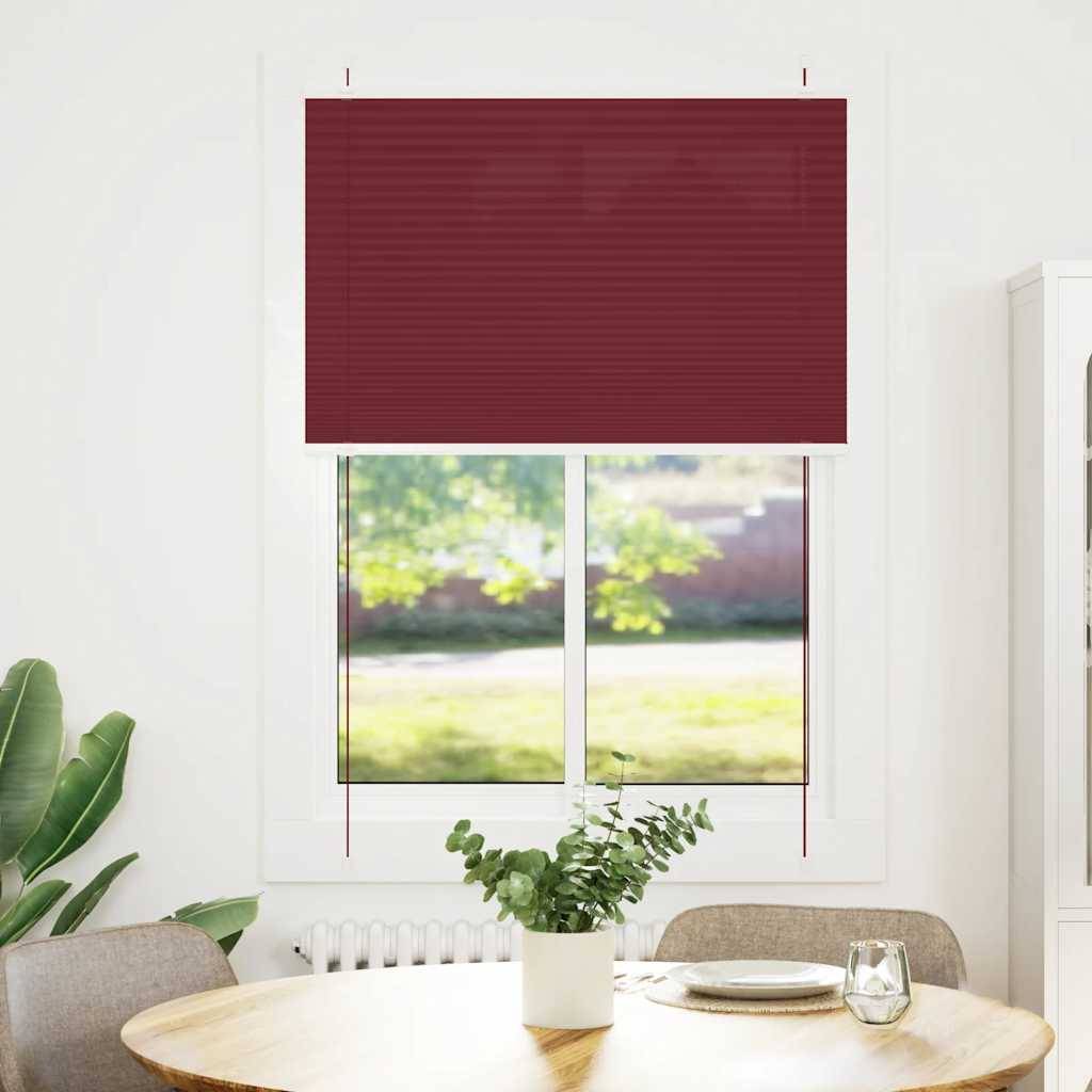 vidaXL Plissee Bordeauxrot 95x100 cm Stoffbreite 94,4 cm Polyester