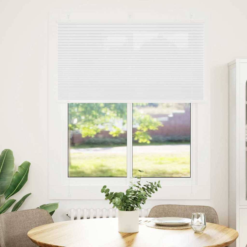vidaXL Plissee Weiß 110x100 cm Stoffbreite 109,4 cm Polyester