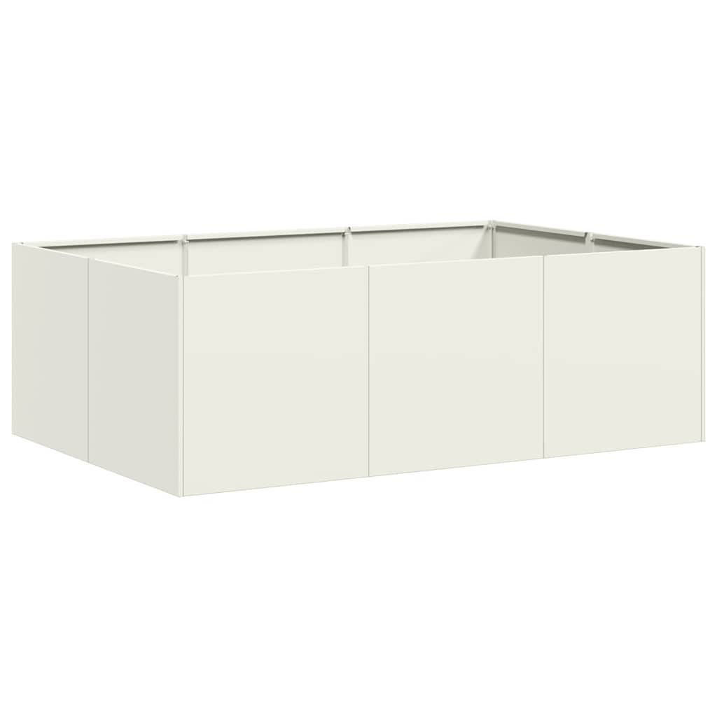 vidaXL Pflanzkübel Weiß 120x80x40 cm Stahl