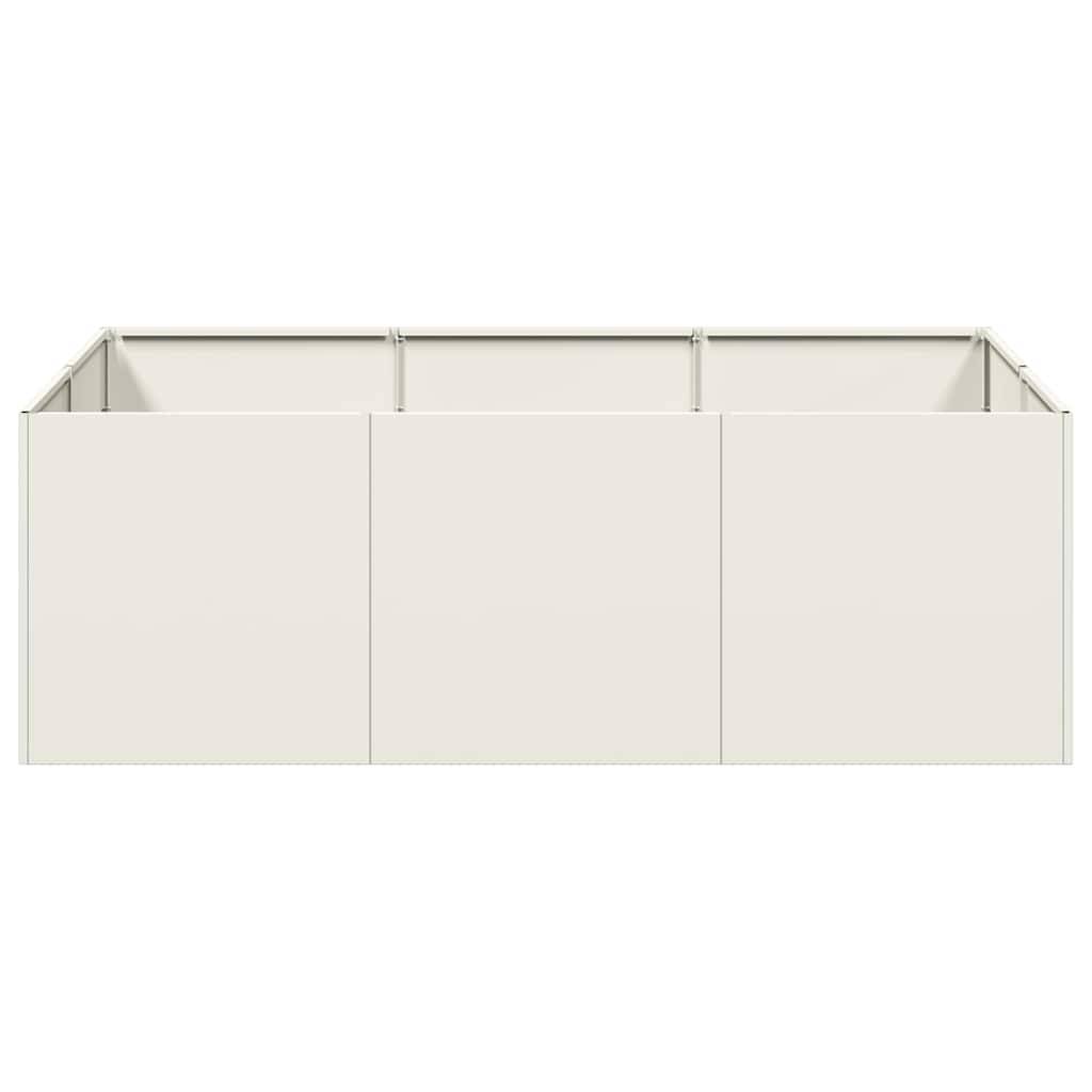 vidaXL Pflanzkübel Weiß 120x80x40 cm Stahl
