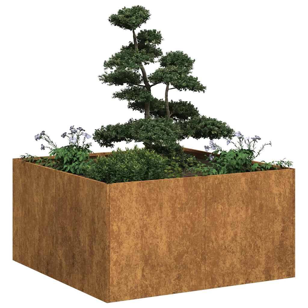 vidaXL Pflanzkübel Rostig 80x80x40 cm Wetterfester Stahl