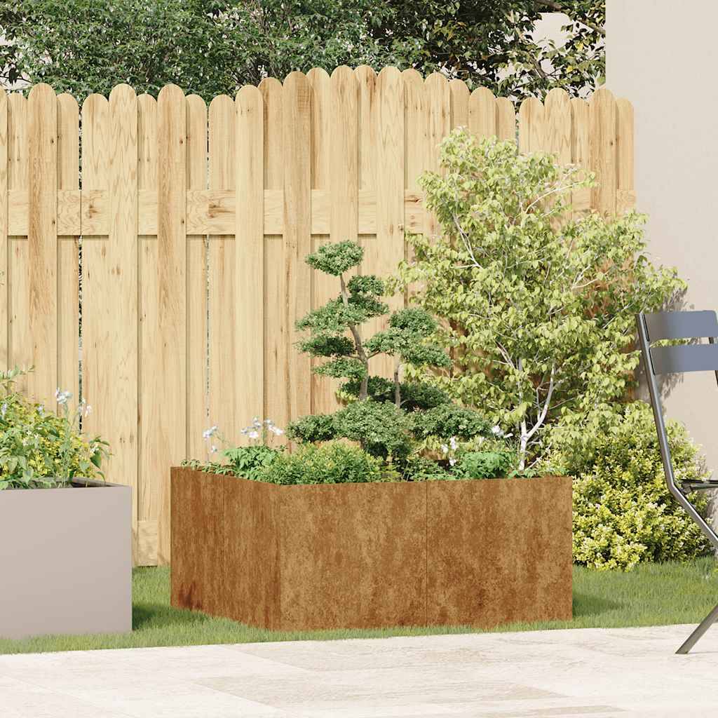 vidaXL Pflanzkübel Rostig 80x80x40 cm Wetterfester Stahl