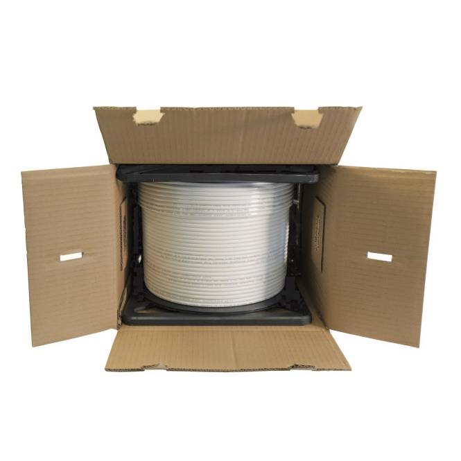 Televes 250m Abrollbox SK2000plus-B Koaxkabel,134dB Schirmung,Class A++ (Inhalt 250 Stück) und