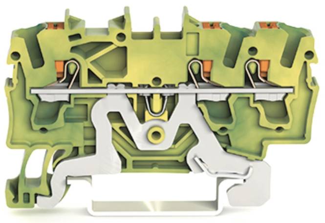 WAGO 2202-1307 3-Leiter-Schutzleiterk- lemme,mit Drücker,2,5 mm² Industriematerial Reihenklemmen