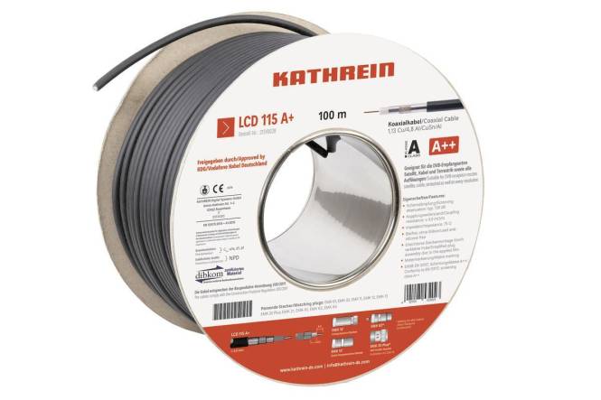 KATH Koaxialkabel 100m LCD 115 A+/100 Ring halogenfrei schwarz (Inhalt 100 Stück) Leitungen und
