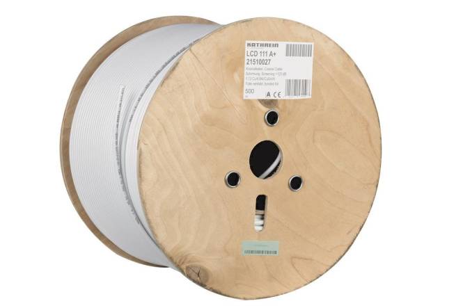 KATH Koaxialkabel 500m LCD 111 A+ Einwegtrommel, 75Ohm (Inhalt 500 Stück) Leitungen und Kabel