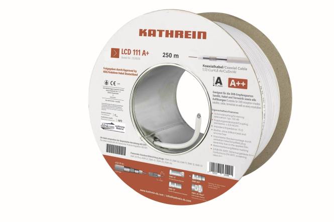 KATH Koaxialkabel 250m LCD 111 A+ Einwegspule, 75Ohm (Inhalt 250 Stück) Leitungen und Kabel