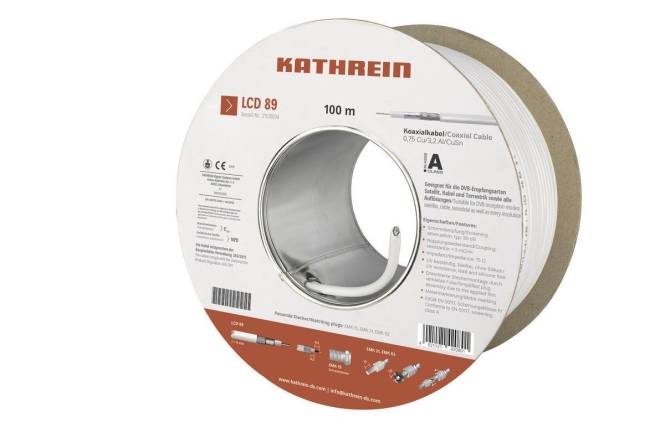 KATH Koaxialkabel 100m weiß LCD 89 5mm 75Ohm (Inhalt 100 Stück) Leitungen und Kabel