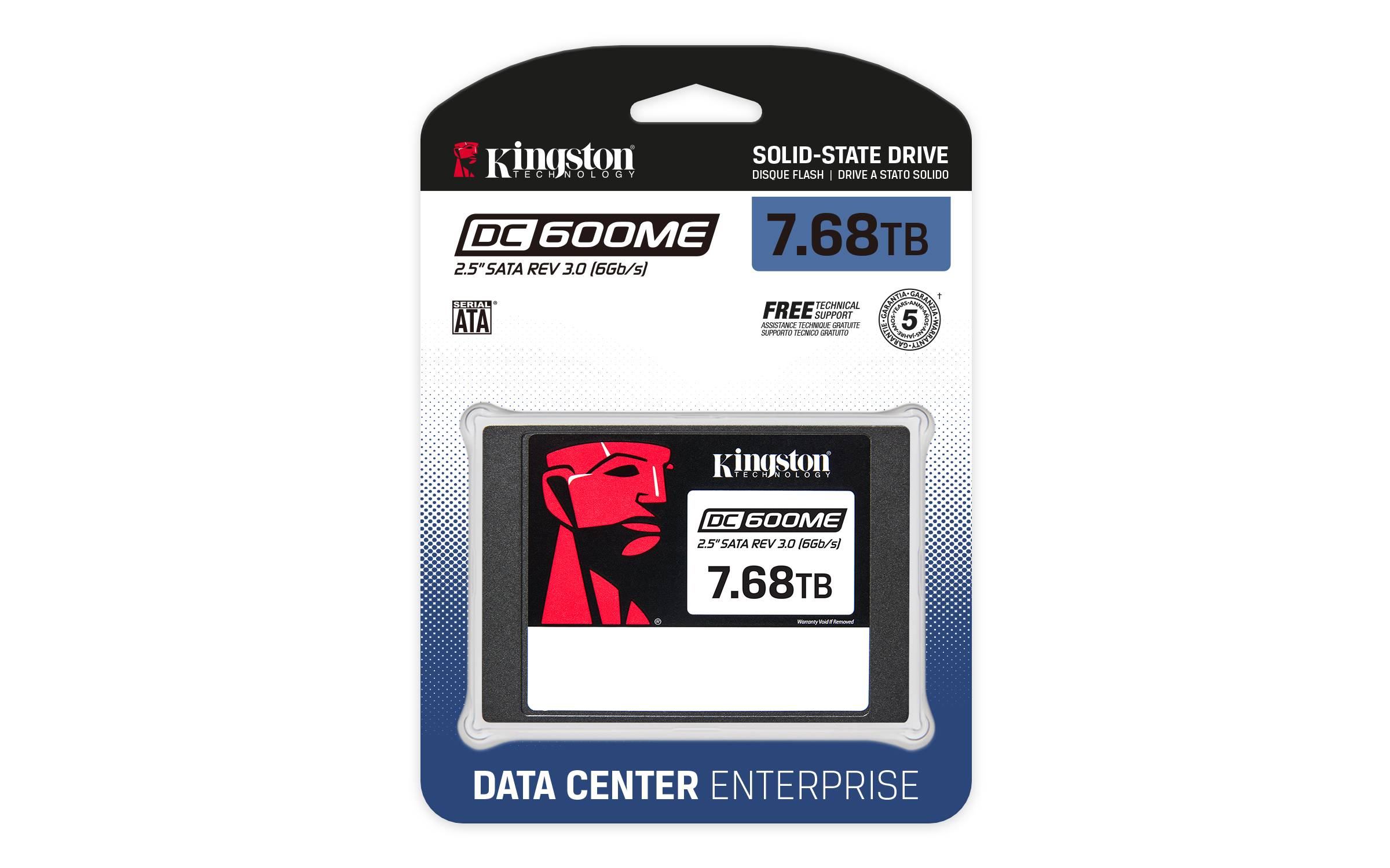 Kingston DC600M 7.68TB Solid-State-Drive-Paket für den Enterprise-Datencenter-Einsatz.