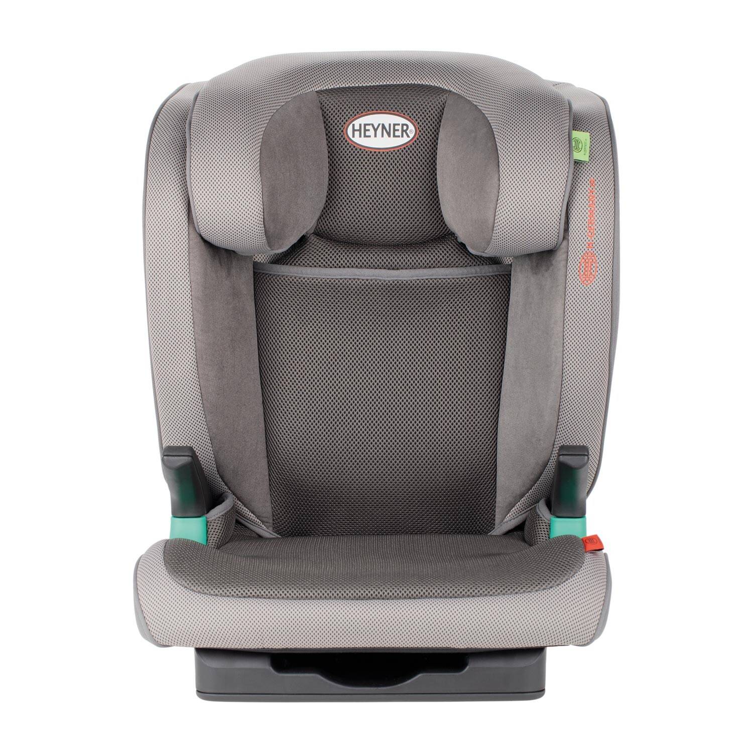 HEYNER® KIDS Kindersitz Isofix, Gruppe 2-3, 15-36 kg, 4-12 Jahre, grau ergonomischer Autokindersitz, für 95-150 cm