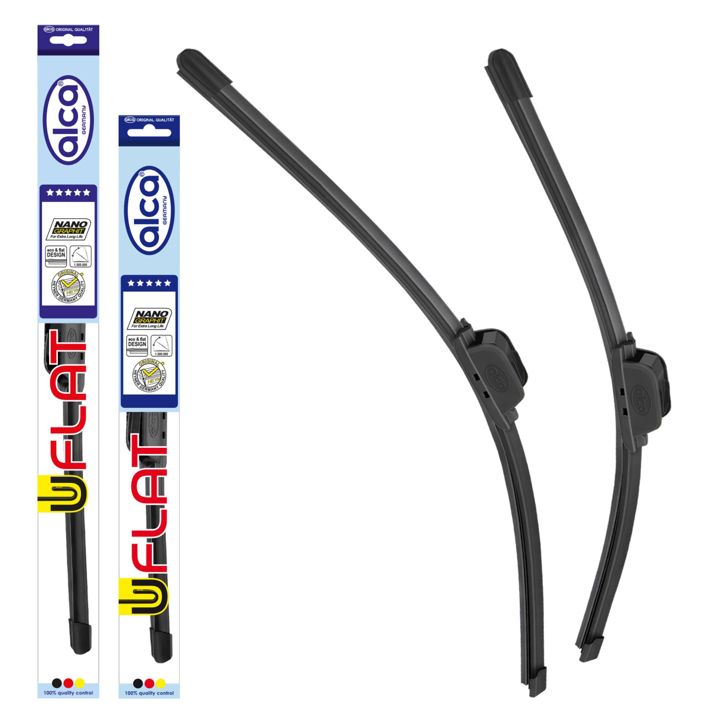 alca® Scheibenwischer Set passend für CHEVROLET NEXIA (01.2016 - 07.2025) U-FLAT Flachbalkenwischer