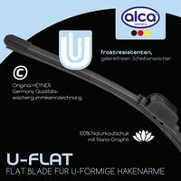 alca® Scheibenwischer Set mit Heckscheibenwischer passend für CITROËN BERLINGO (07.1996 - 12.2011) U-FLAT alca® Scheibenwischer Set mit Heckscheibenwischer passend für CITROËN BERLINGO (07.1996 - 12.2011) U-FLAT