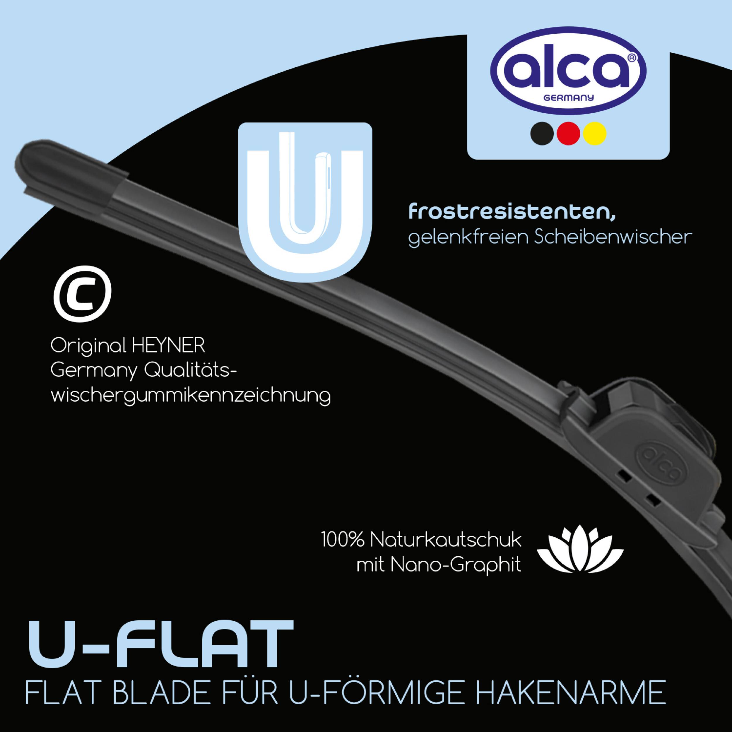 alca® Scheibenwischer-Set passend für DACIA 1300 Kombi (12.1972 - 05.1983) U-FLAT Flachbalkenwischer