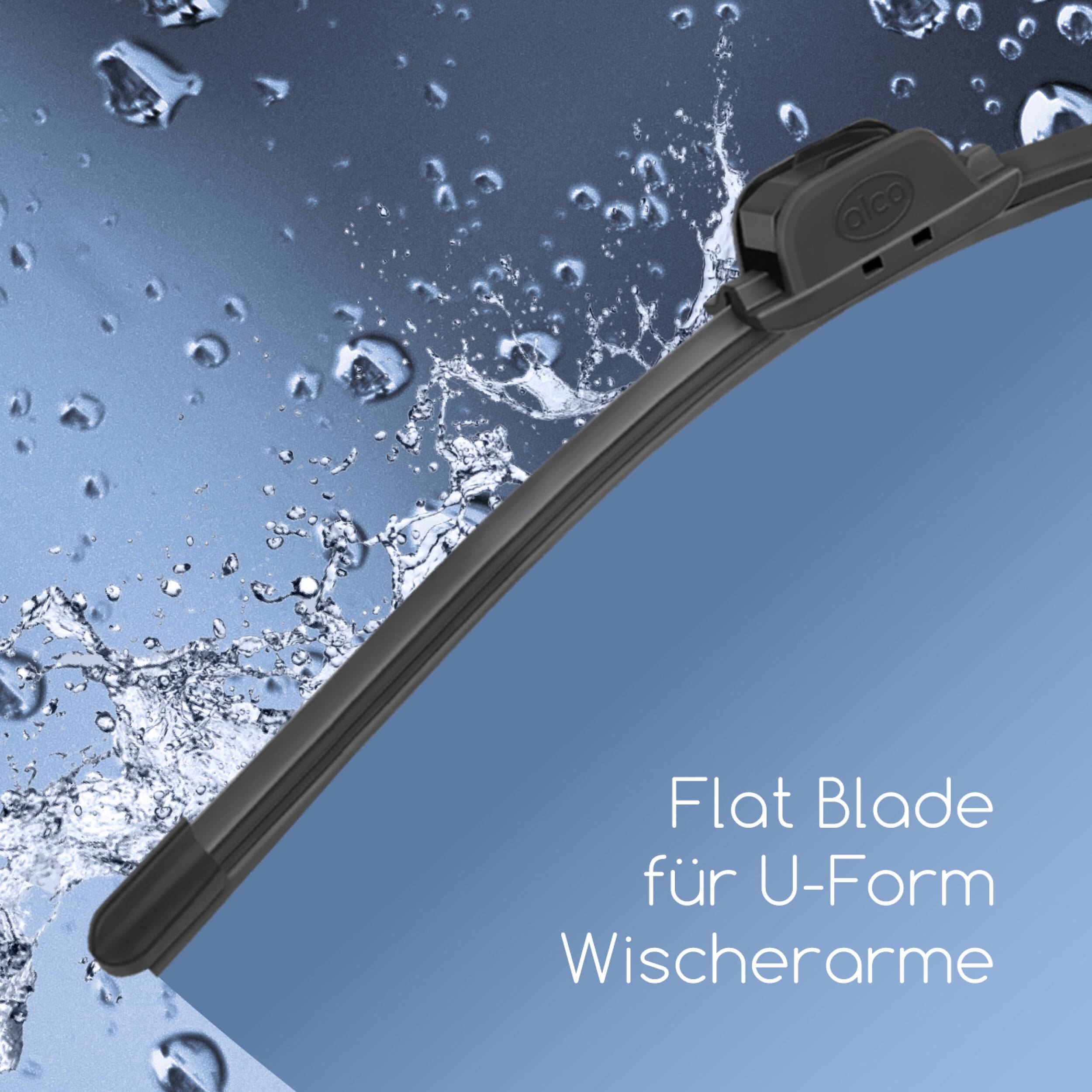 alca® Scheibenwischer-Set passend für FORD SIERRA Kombi (08.1986 - 12.1986) U-FLAT Flachbalkenwischer