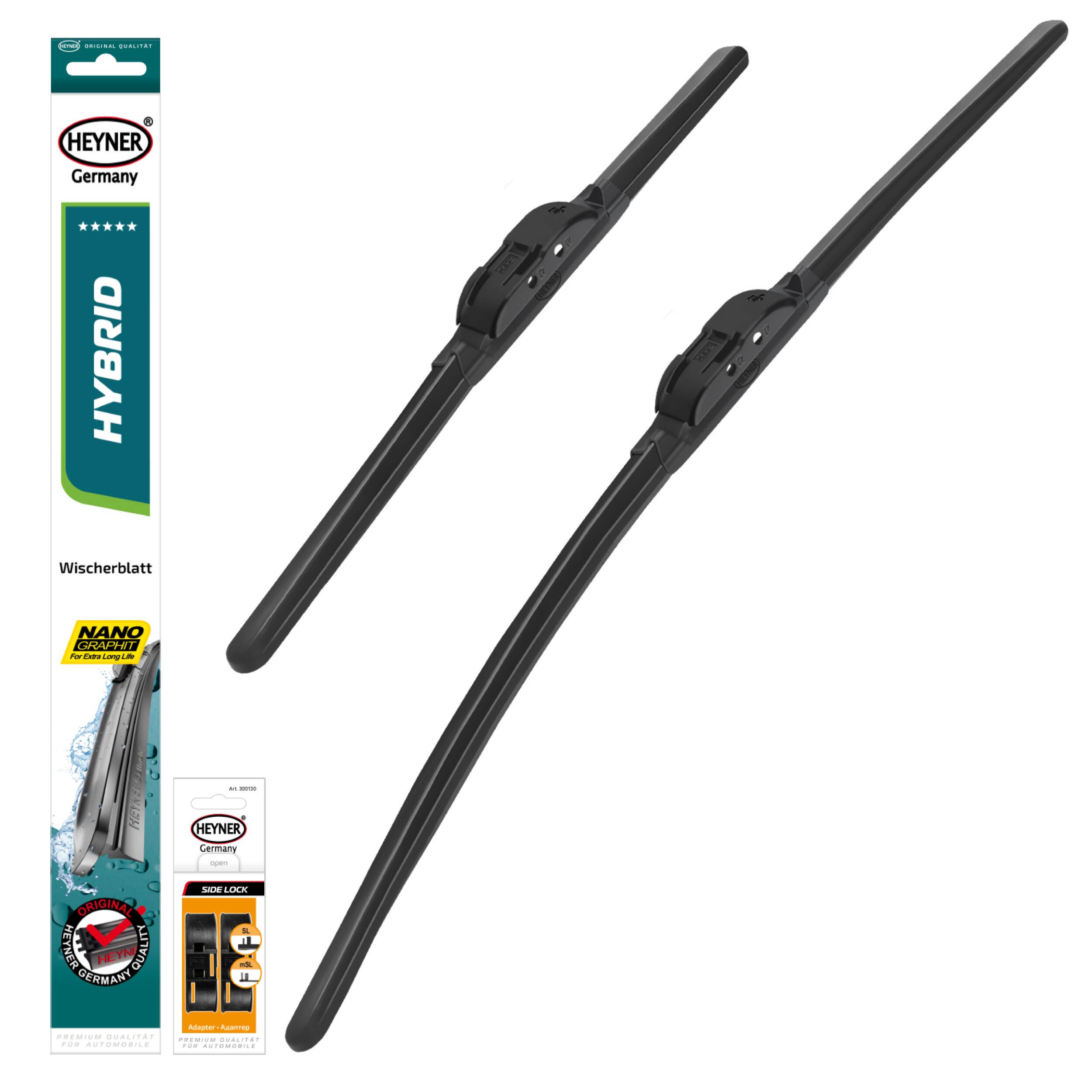 HEYNER® Scheibenwischer Set passend für RENAULT VEL SATIS (06.2002 - 12.2009) HYBRID Flachbalkenwischer
