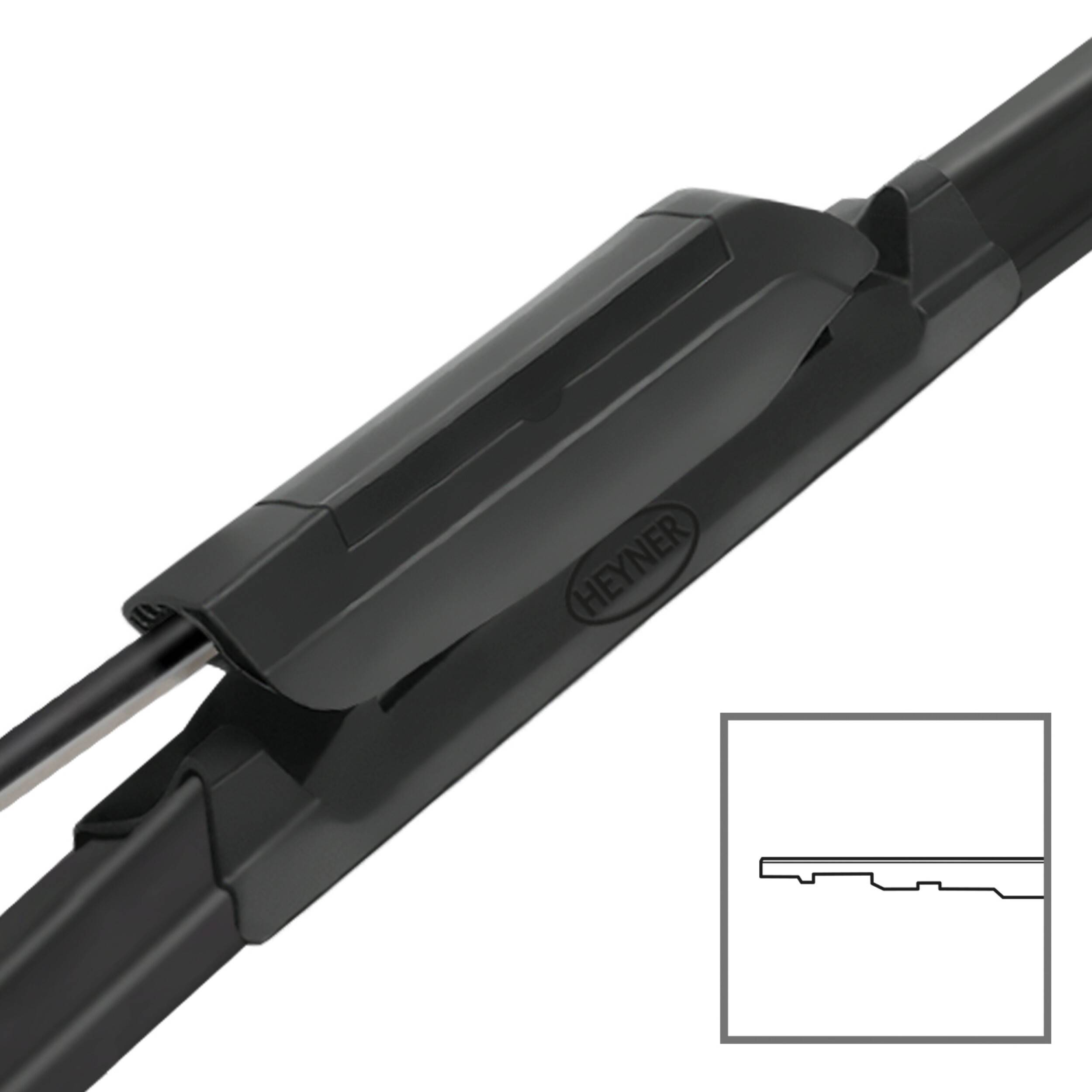 HEYNER® Scheibenwischer Set passend für MERCEDES-BENZ EQE (02.2022 - 02.2024) HYBRID Flachbalkenwischer