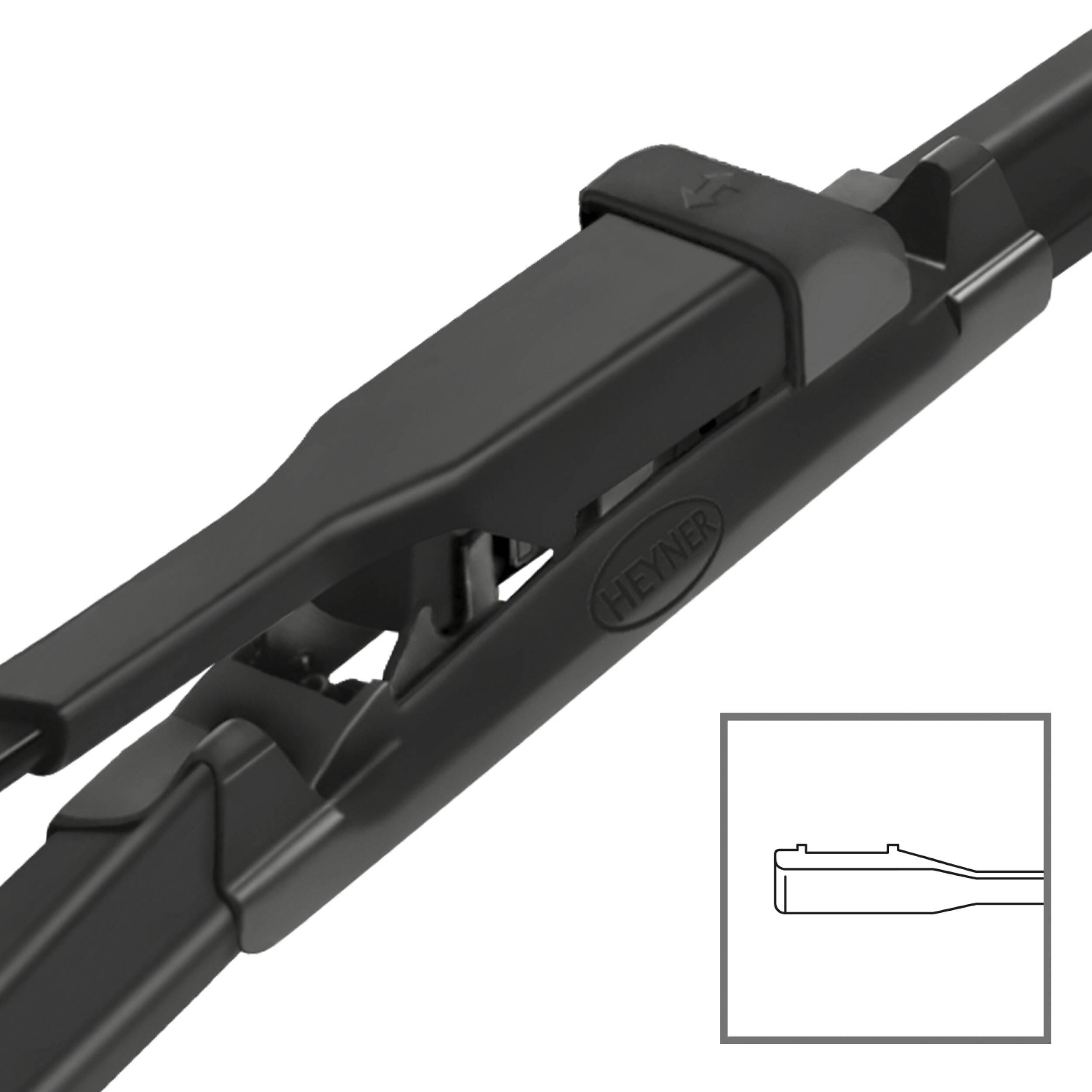 HEYNER® Scheibenwischer Set passend für DACIA SANDERO III (01.2021 - 03.2025) HYBRID Flachbalkenwischer
