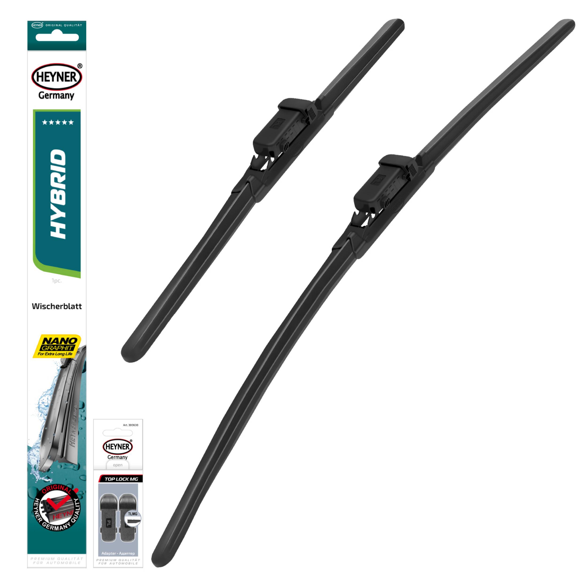 HEYNER® Scheibenwischer Set passend für GEELY GALAXY E5 / EX5 (07.2024 - 03.2025) HYBRID Flachbalkenwischer