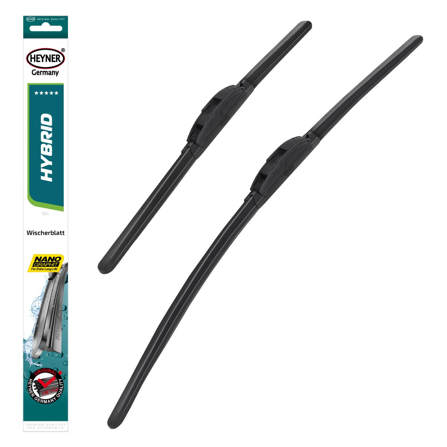 HEYNER® Scheibenwischer-Set 650 mm / 400 mm Hybrid mit B1-Adapter vorne