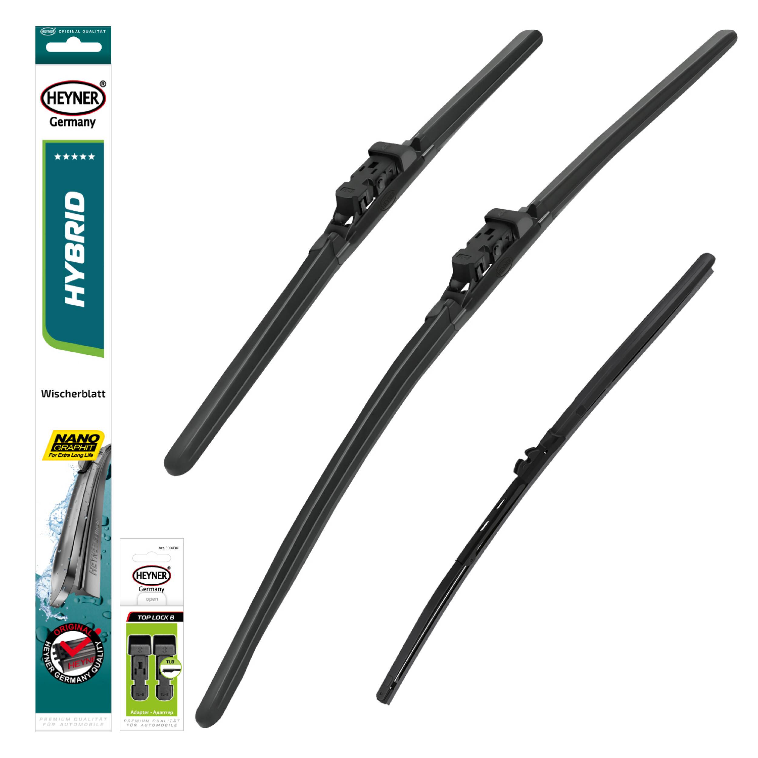 HEYNER® Scheibenwischer Set mit Heckscheibenwischer passend für MINI MINI COUNTRYMAN (10.2016 - 03.2025) HYBRID