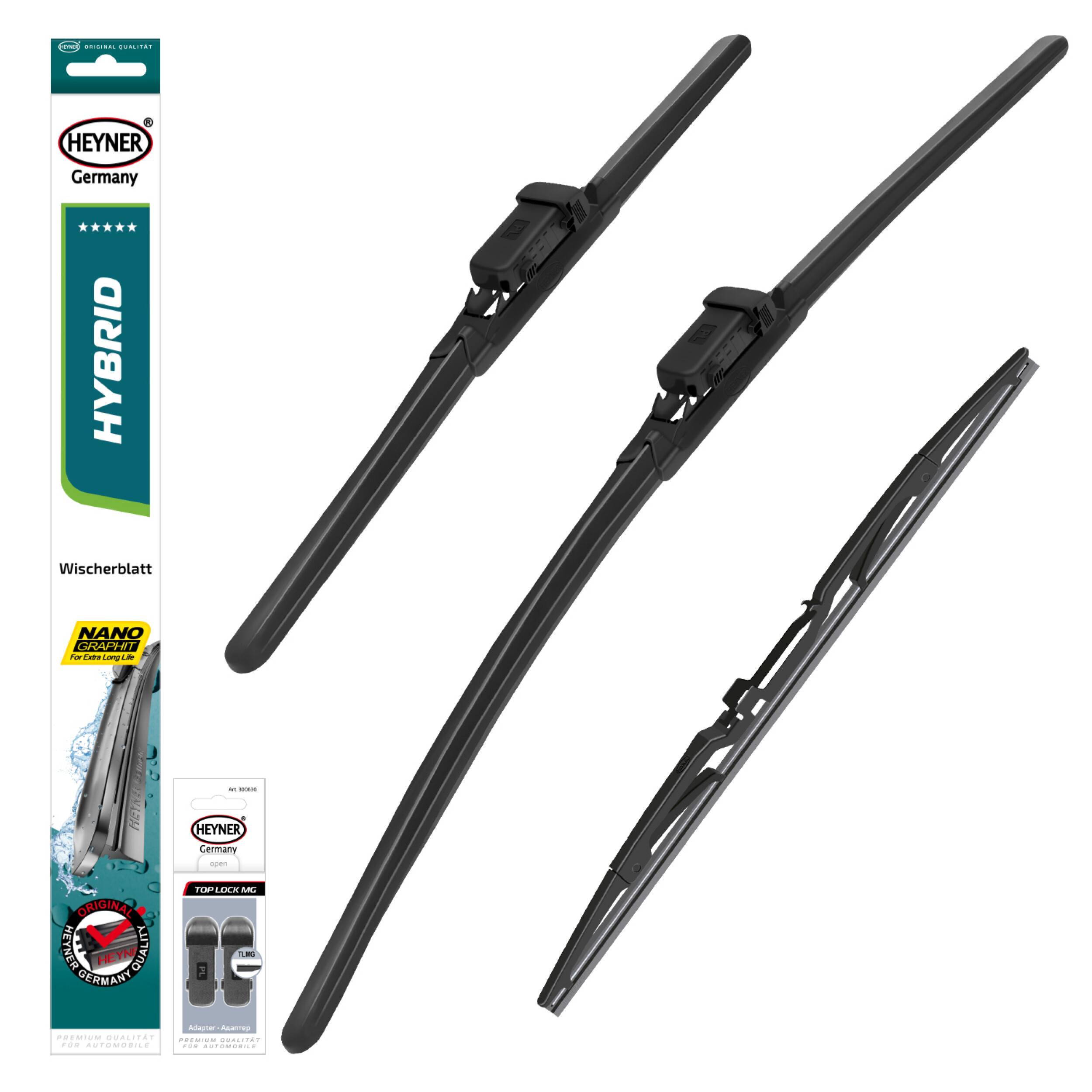 HEYNER® Scheibenwischer Set mit Heckscheibenwischer passend für MG MG ZS SUV (10.2017 - 03.2025) HYBRID