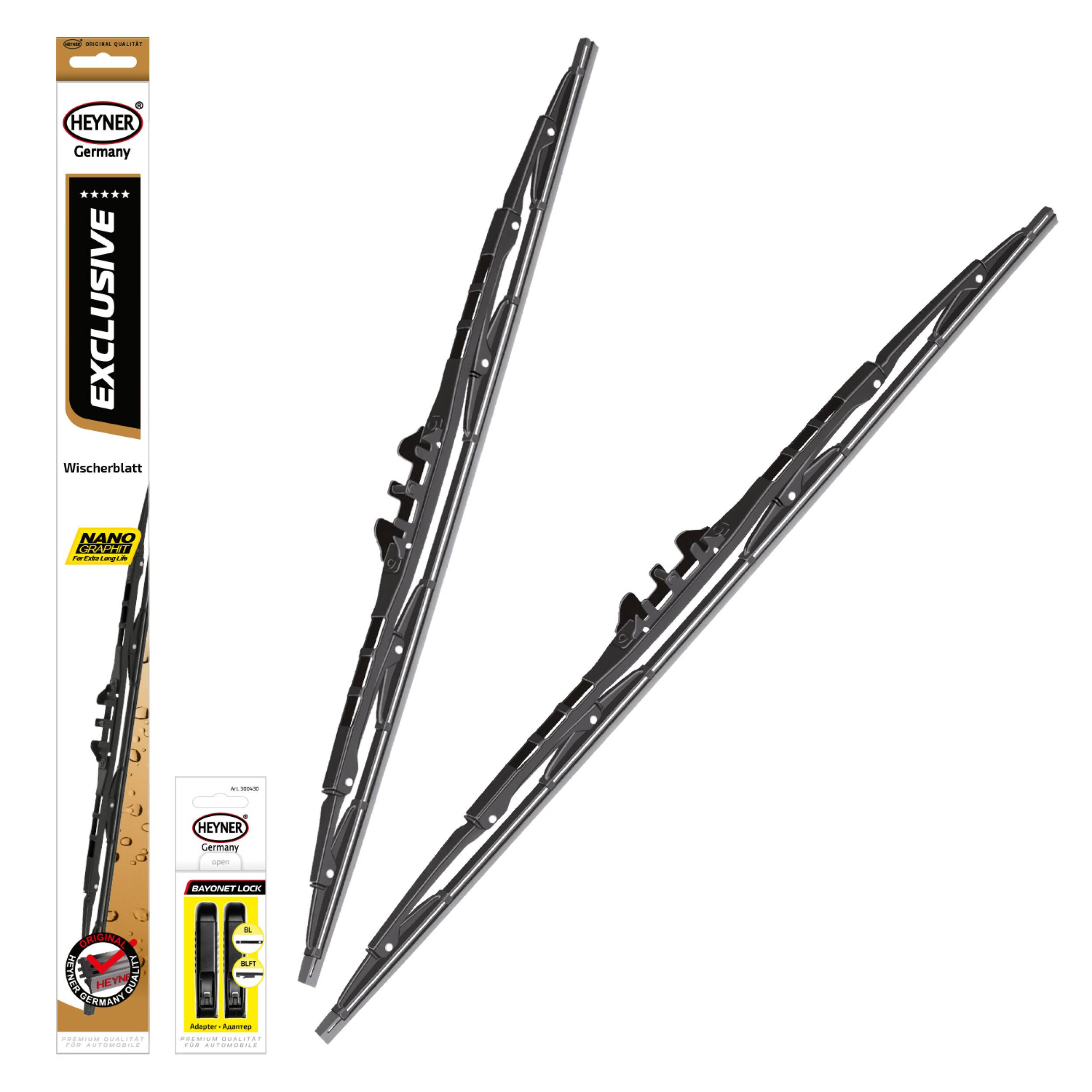 HEYNER® Scheibenwischer Set passend für AUDI R8 (04.2007 - 07.2015) EXCLUSIVE Gelenkwischer, klassisch