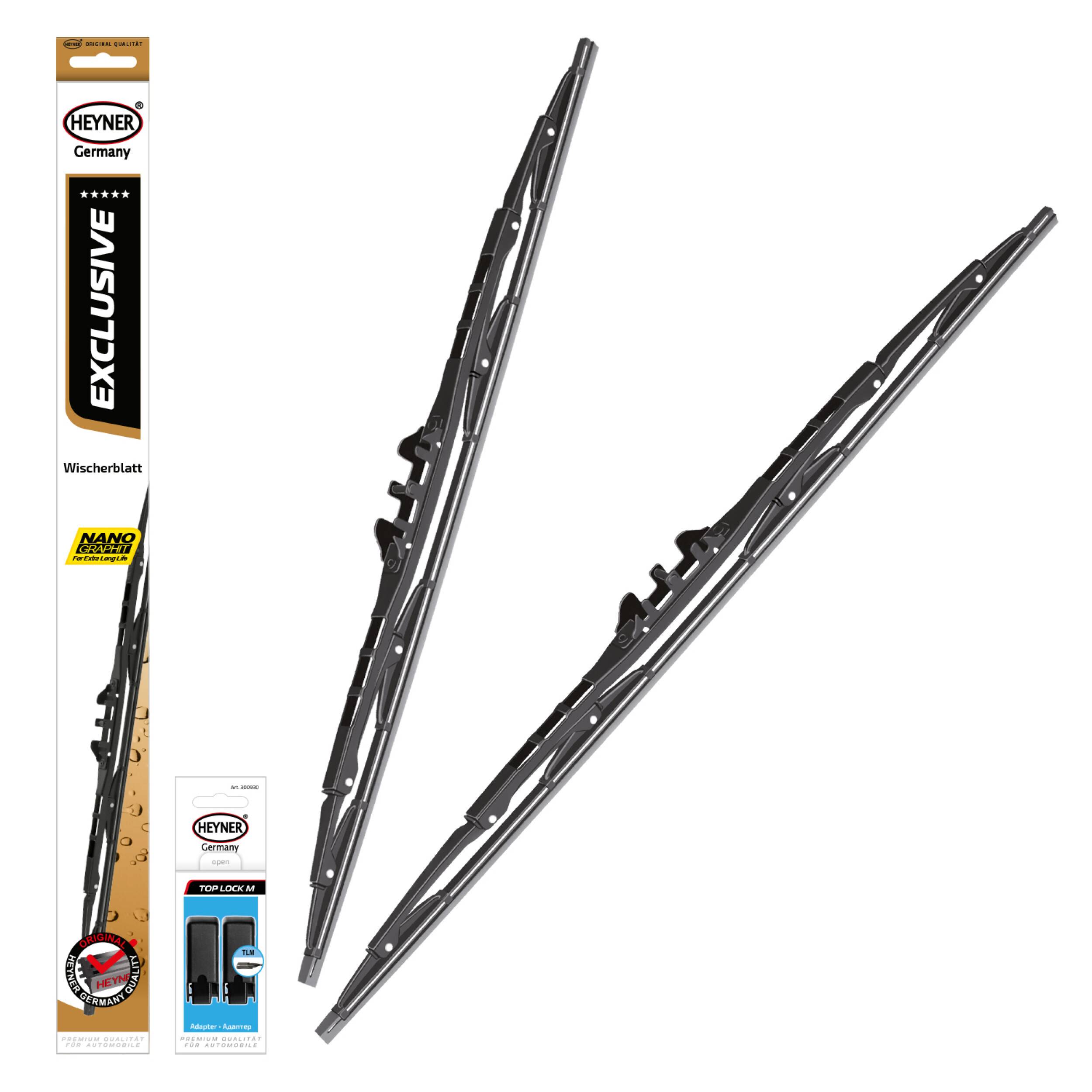 HEYNER® Scheibenwischer Set passend für MERCEDES-BENZ G-KLASSE (03.2022 - 07.2025) EXCLUSIVE, Gelenkwischer, klassisch