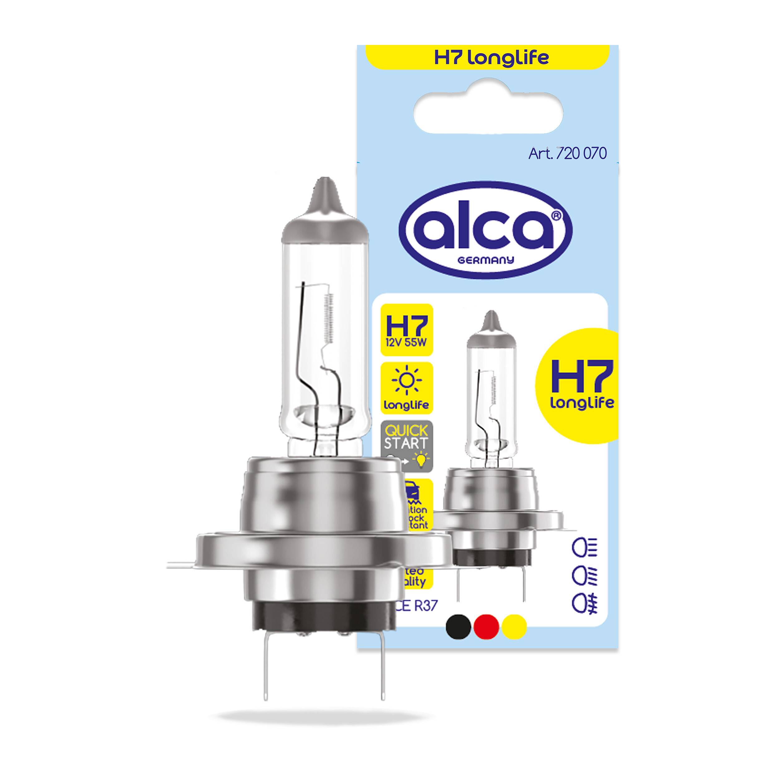 alca® Halogenlampe H7 Fahrzeuglampe Glühbirne Auto Leuchtmittel 12V 55W Sockel: Px26d