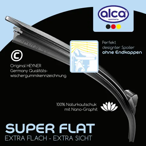 alca® Scheibenwischer-Set passend für FORD FIESTA III (03.1989 - 12.1995) SUPER FLAT Flachbalkenwischer alca® Scheibenwischer-Set passend für FORD FIESTA III (03.1989 - 12.1995) SUPER FLAT Flachbalkenwischer