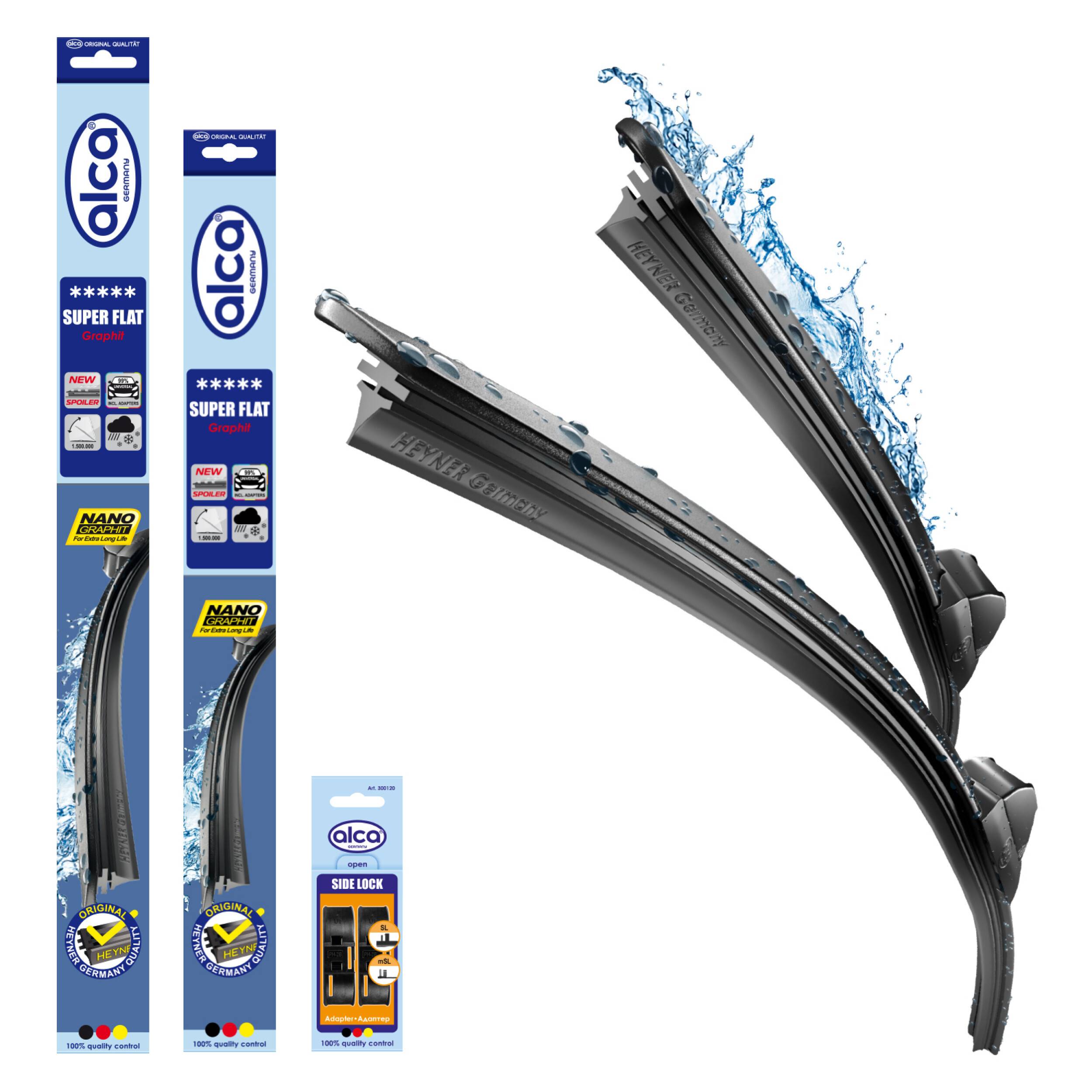 alca® Scheibenwischer-Set passend für MAZDA 3 Stufenheck (02.2004 - 12.2008) SUPER FLAT Flachbalkenwischer