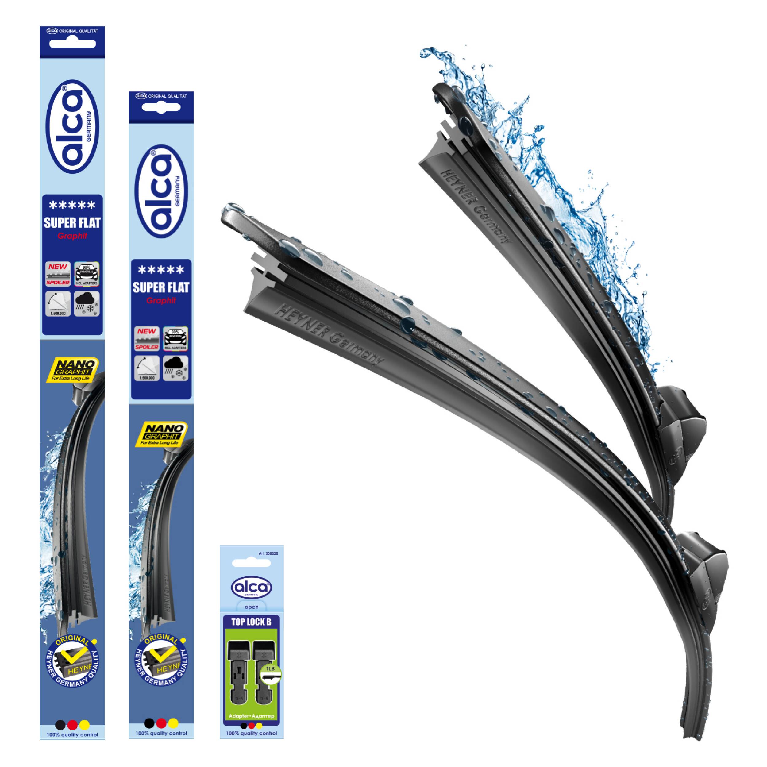 alca® Scheibenwischer Set passend für RENAULT CAPTUR (03.2016 - 09.2019) SUPER FLAT Flachbalkenwischer