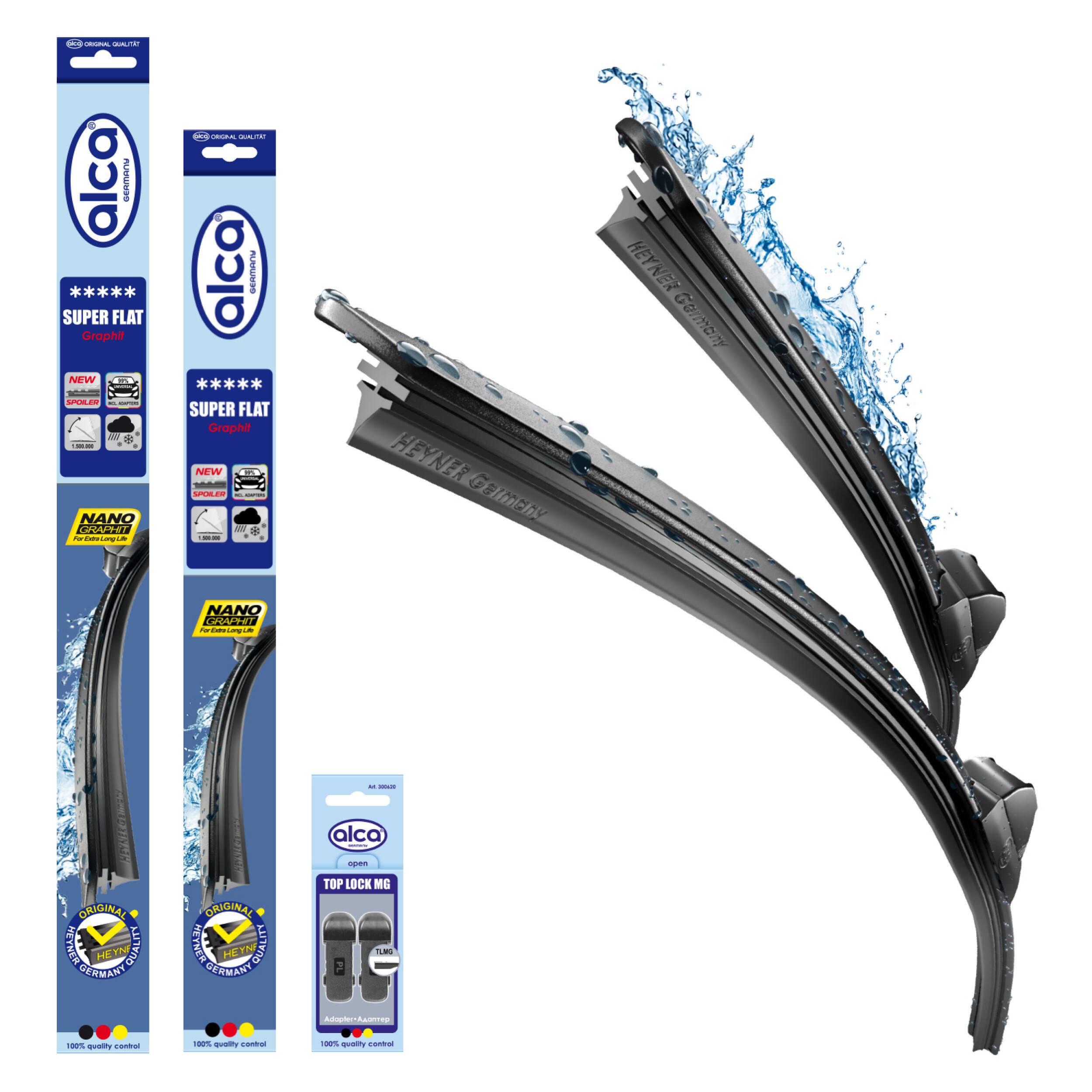 alca® Scheibenwischer-Set passend für MG MG ZS SUV (10.2017 - 03.2025) SUPER FLAT Flachbalkenwischer