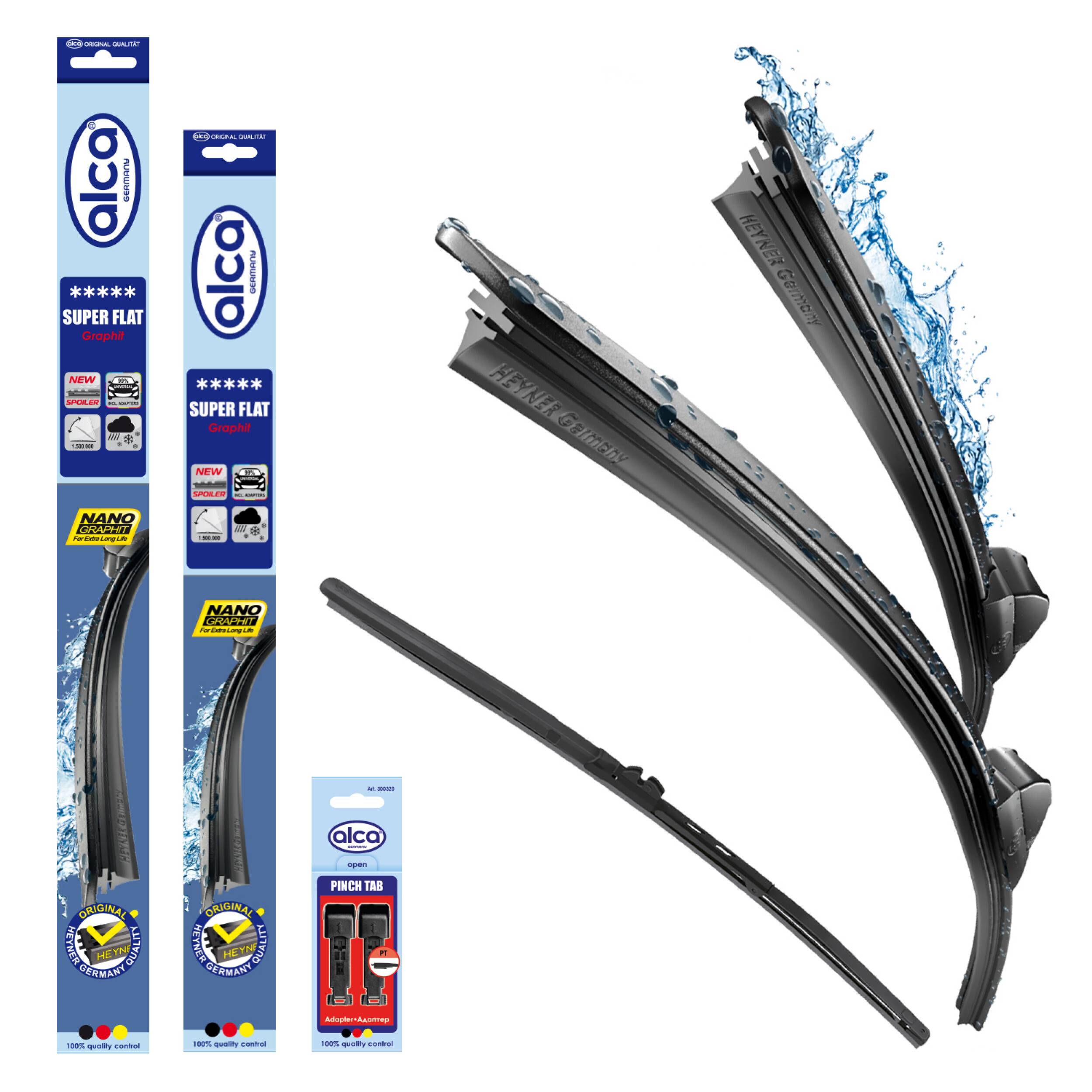 alca® Scheibenwischer Set mit Heckscheibenwischer passend für CITROËN C5 III Break (02.2008 - 03.2017) SUPER FLAT