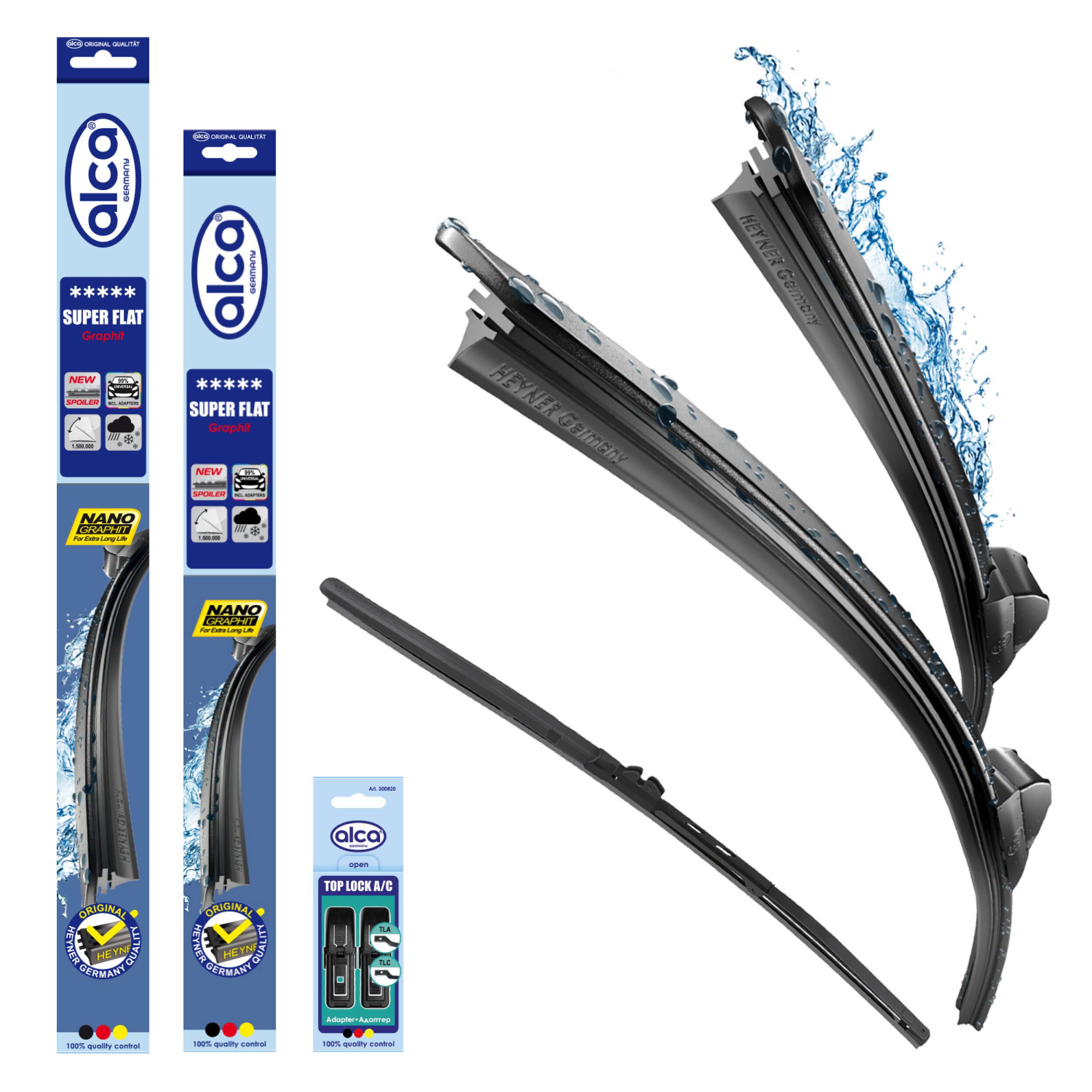 alca® Scheibenwischer Set mit Heckscheibenwischer passend für BMW iX3 (09.2020 - 03.2025) SUPER FLAT Flachbalkenwischer