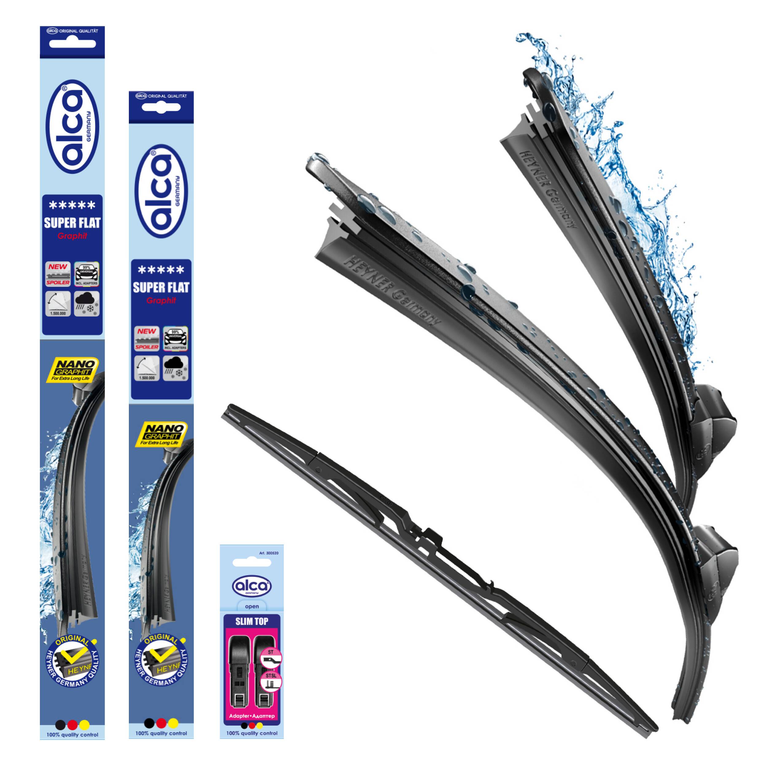 alca® Scheibenwischer Set mit Heckscheibenwischer passend für HONDA ZR-V (04.2023 - 03.2025) SUPER FLAT