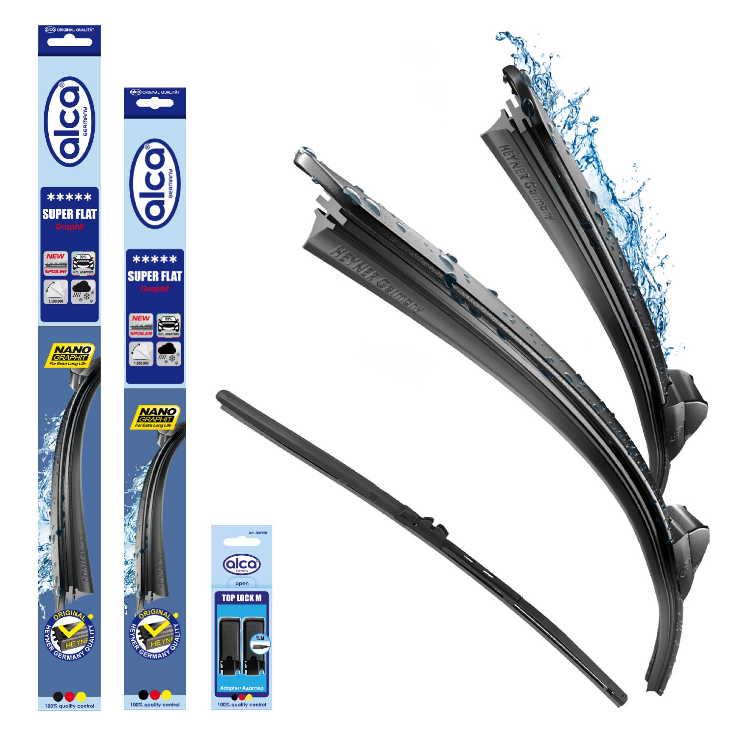 alca® Scheibenwischer Set mit Heckscheibenwischer passend für MERCEDES-BENZ V-KLASSE (04.2014 - 03.2025) SUPER FLAT