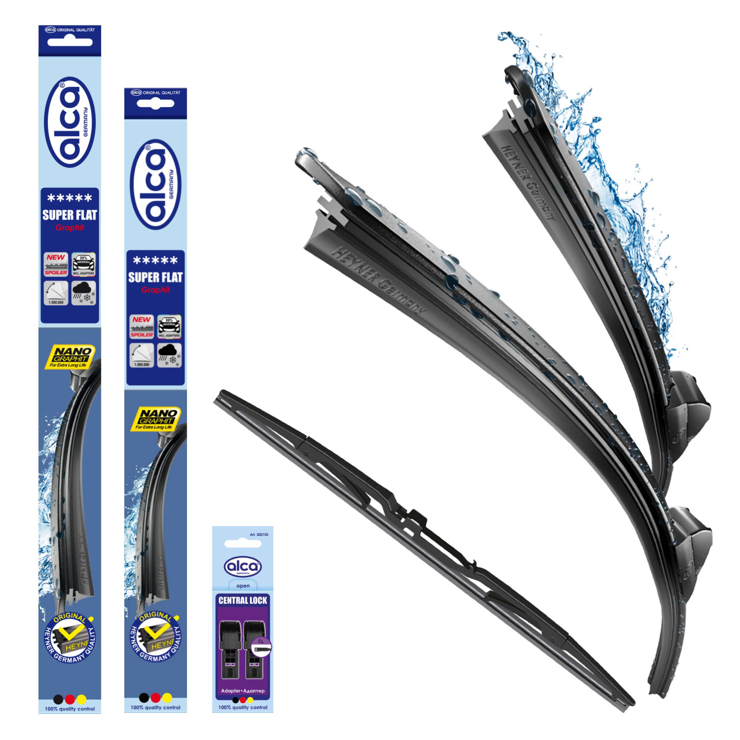 alca® Scheibenwischer Set mit Heckwischer passend für MERCEDES-BENZ C-KLASSE T-Modell (07.2003 - 08.2007) SUPER FLAT
