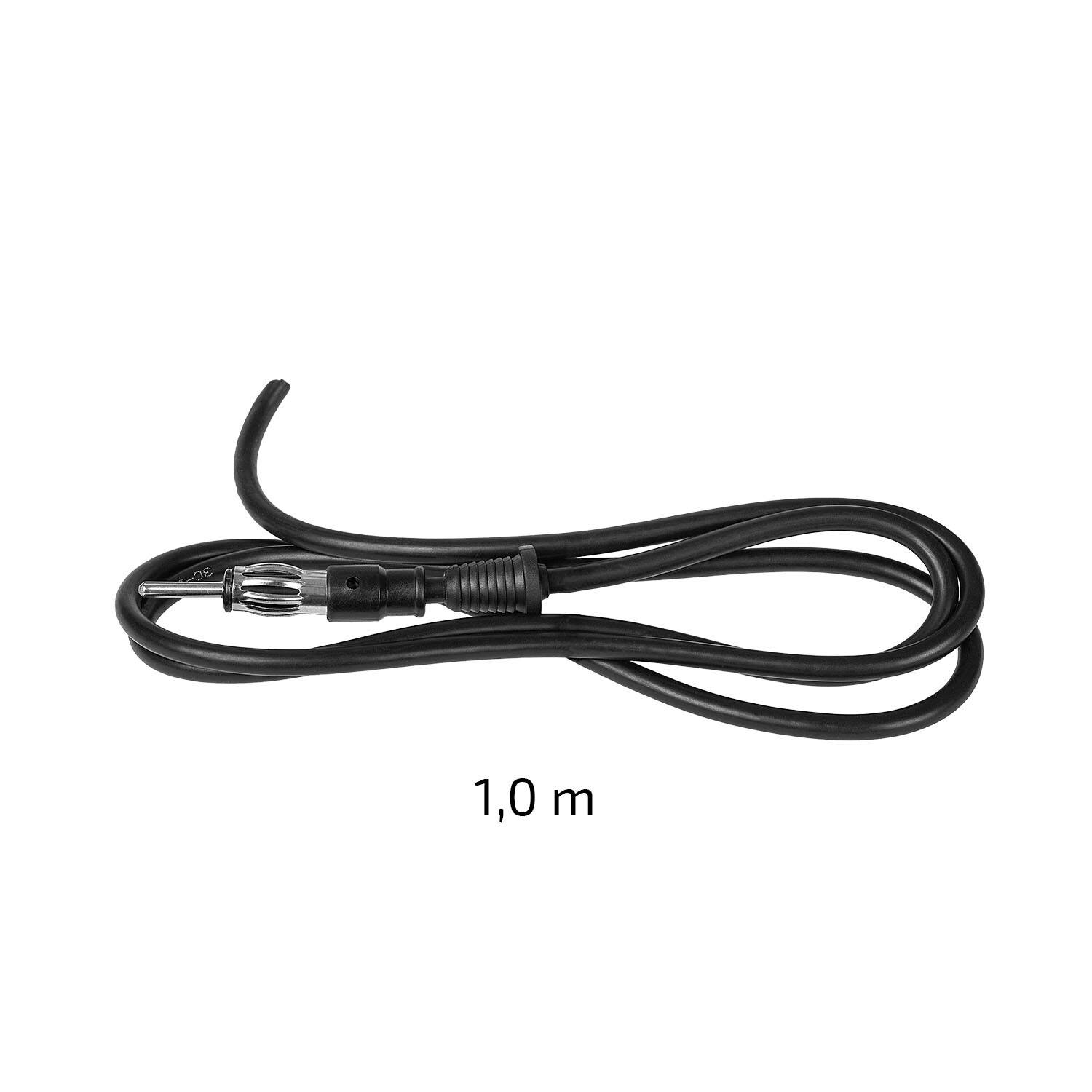 HEYNER® Teleskopantenne schwarz mit DIN-Stecker, UKW/MW, 100 cm Mastlänge Stabantenne ausziehbar bis 100 cm, Geeignet