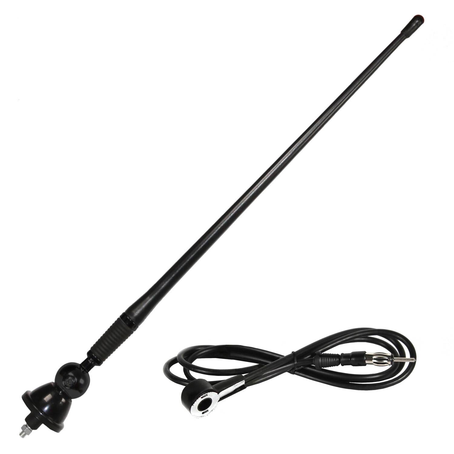 HEYNER® Dachantenne 20 cm kurz für klaren Radioempfang in Ihrem Fahrzeug Bruchsicherer Gummi-Antennenstab mit 40 cm