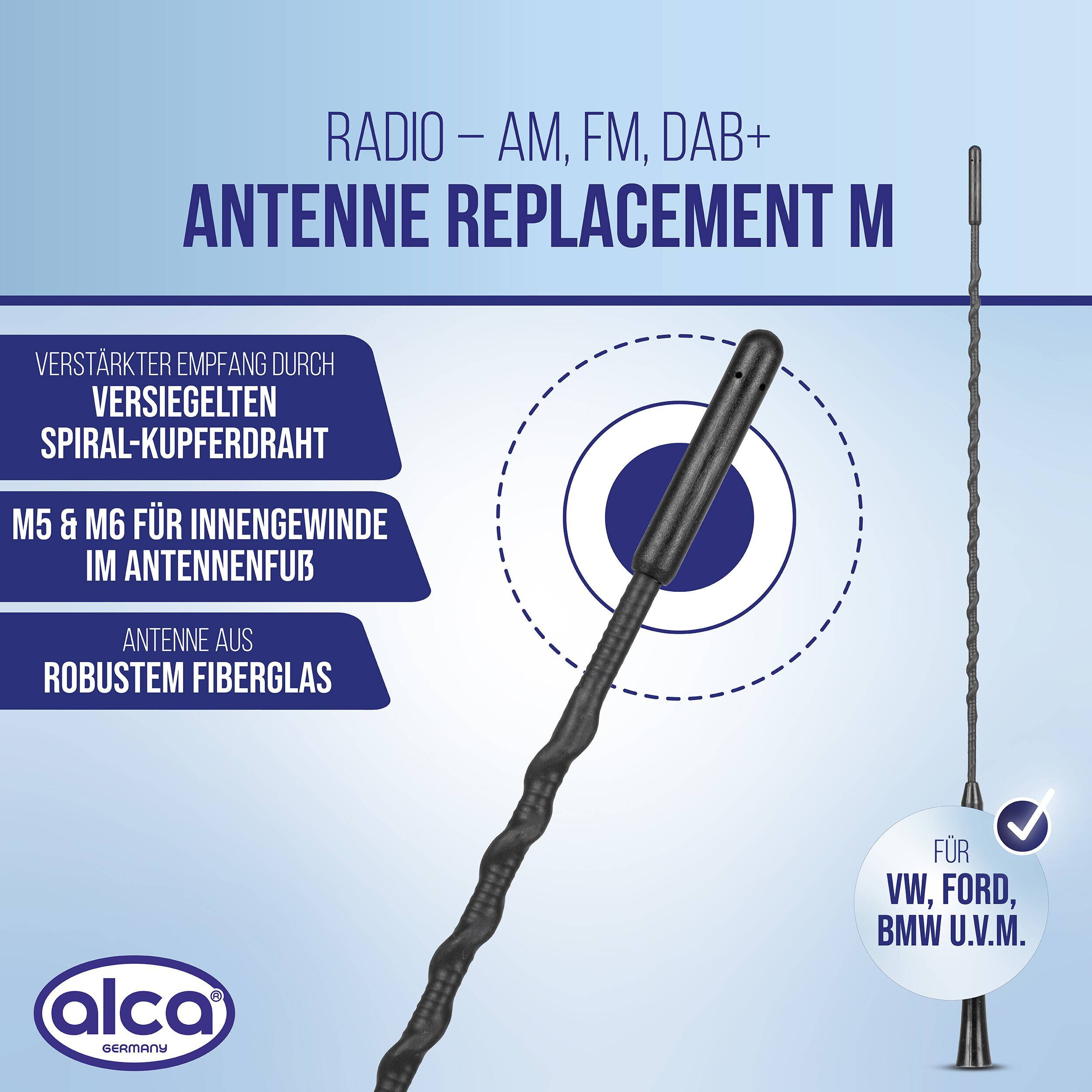 Werbegrafikfür „RADIO – AM, FM, DAB+ ANTENNE REPLACEMENT M