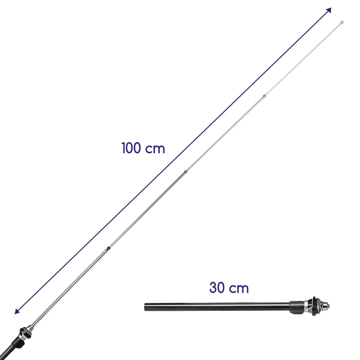 alca® Antenne Teleskop C - Antenne Auto Zubehör für Golf 4, Mini Cooper - UKW/MW Bereiche, 1 m Länge, wasserdicht und